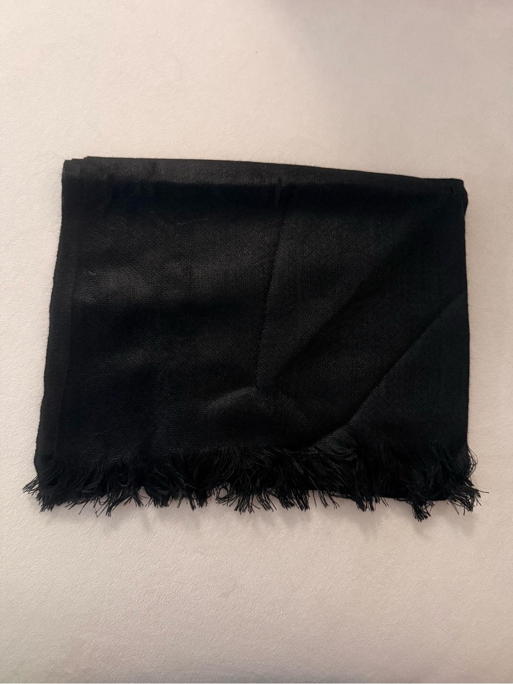Black Fringed Scarf